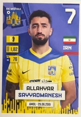 Sticker Allahyar Sayyadmanesh - Belgian Pro League 2024-2025
 n. 411 - Panini