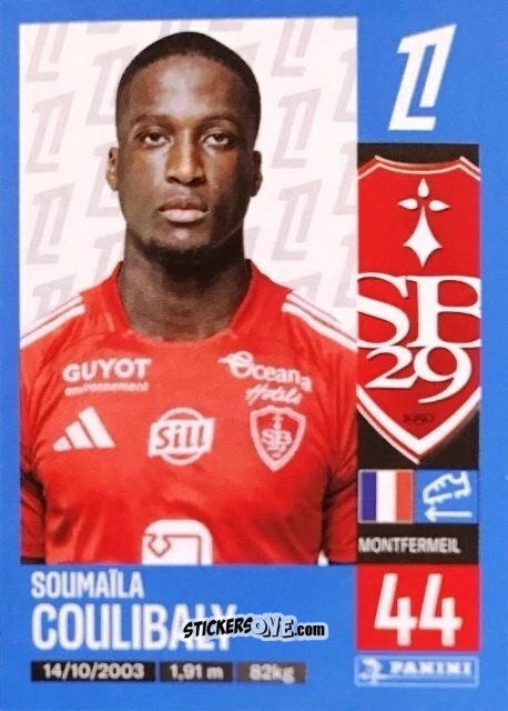 Sticker Soumaïla Coulibaly - Foot 2024-2025
 n. 72 - Panini