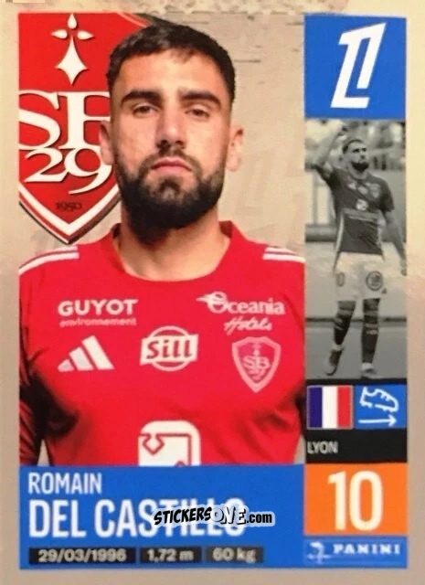Sticker Romain Del Castillo - Foot 2024-2025
 n. 79 - Panini