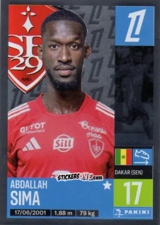 Sticker Abdallah Sima - Foot 2024-2025
 n. 91 - Panini