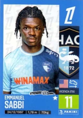 Sticker Emmanuel Sabbi - Foot 2024-2025
 n. 124 - Panini