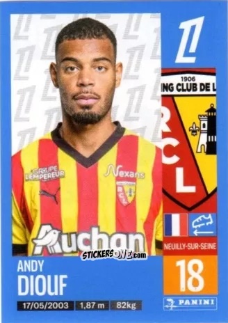 Sticker Andy Diouf - Foot 2024-2025
 n. 136 - Panini
