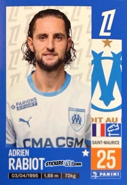 Figurina Adrien Rabiot - Foot 2024-2025
 n. 228 - Panini
