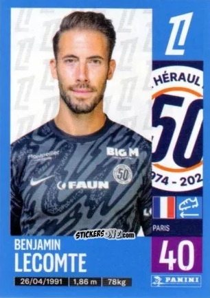Sticker Benjamin Lecomte - Foot 2024-2025
 n. 268 - Panini