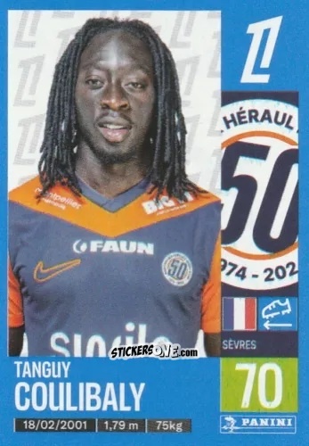 Sticker Tanguy Coulibaly - Foot 2024-2025
 n. 287 - Panini