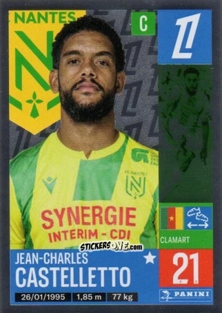 Sticker Jean-Charles Castelletto - Foot 2024-2025
 n. 296 - Panini