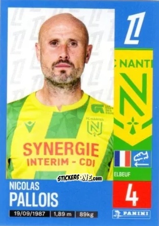Sticker Nicolas Pallois - Foot 2024-2025
 n. 301 - Panini