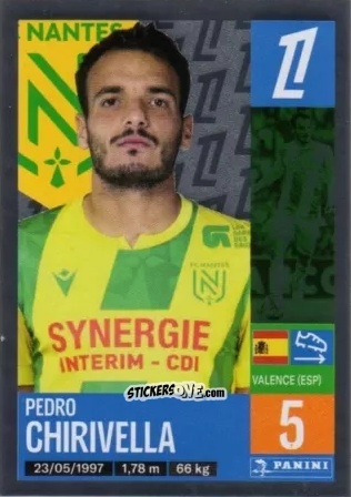 Cromo Pedro Chirivella - Foot 2024-2025
 n. 304 - Panini