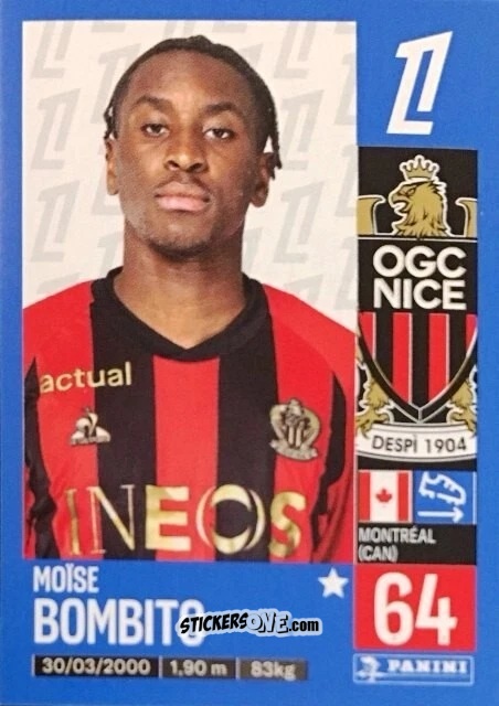 Sticker Moïse Bombito - Foot 2024-2025
 n. 330 - Panini