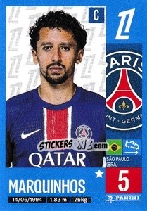 Sticker Marquinhos - Foot 2024-2025
 n. 356 - Panini