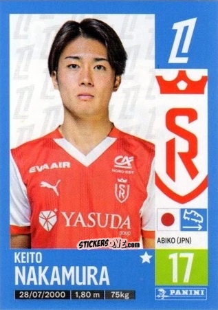 Figurina Keito Nakamura - Foot 2024-2025
 n. 401 - Panini