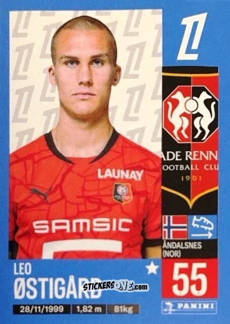 Sticker Léo Østigård - Foot 2024-2025
 n. 410 - Panini