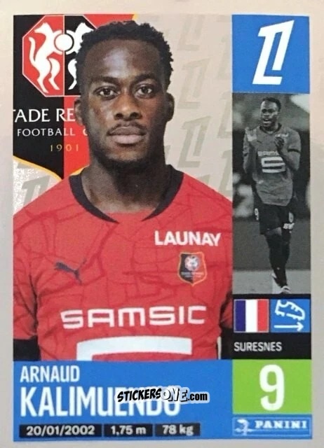 Sticker Arnaud Kalimuendo - Foot 2024-2025
 n. 426 - Panini