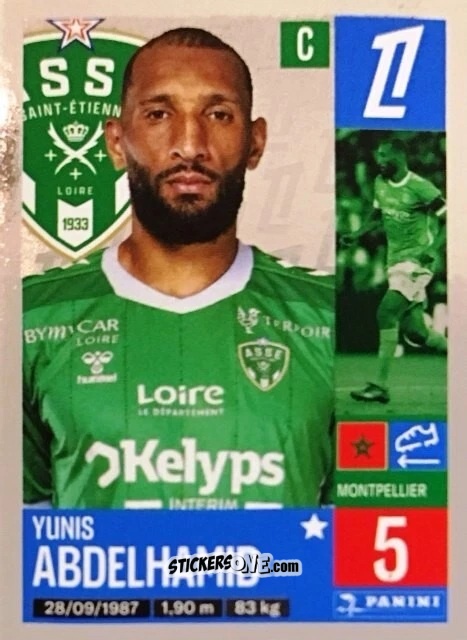 Sticker Yunis Abdelhamid - Foot 2024-2025
 n. 439 - Panini