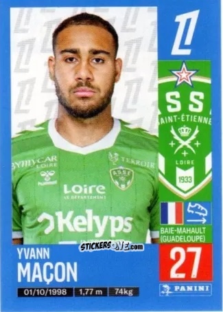 Cromo Yvann Maçon - Foot 2024-2025
 n. 444 - Panini