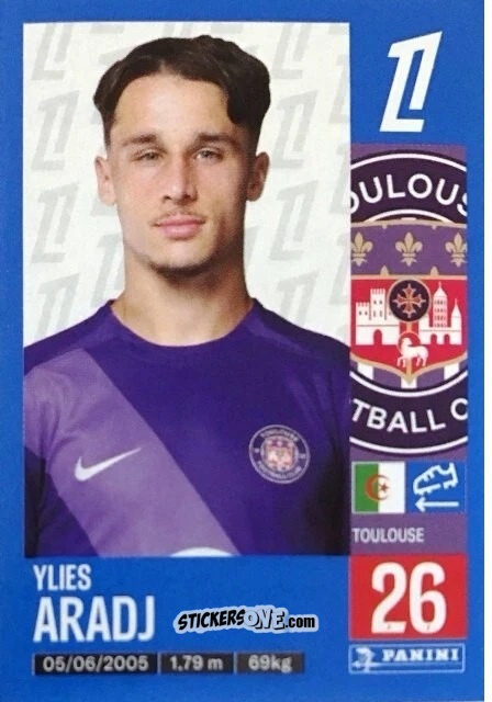 Sticker Ylies Aradj - Foot 2024-2025
 n. 494 - Panini