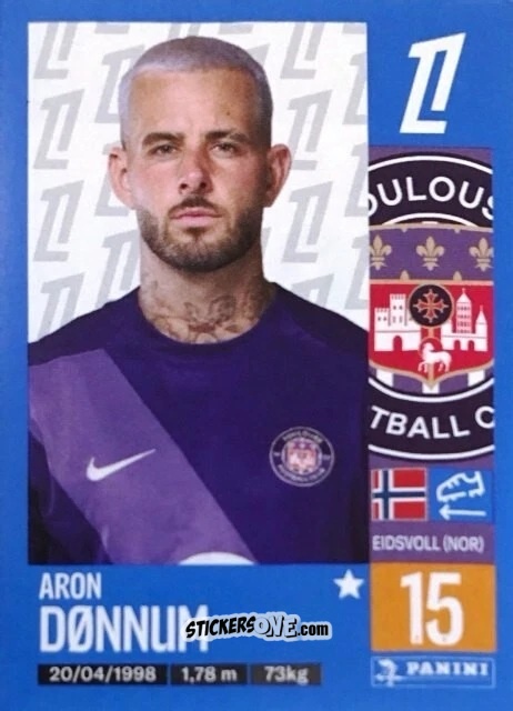 Figurina Aron Dønnum - Foot 2024-2025
 n. 502 - Panini