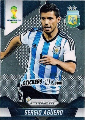 Figurina Sergio Aguero - FIFA World Cup Brazil 2014. Prizm - Panini