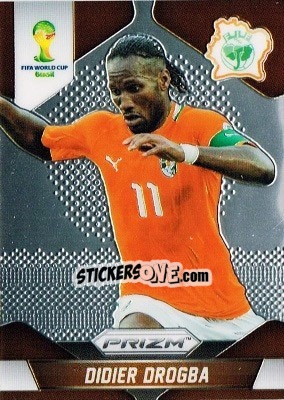 Sticker Didier Drogba - FIFA World Cup Brazil 2014. Prizm - Panini