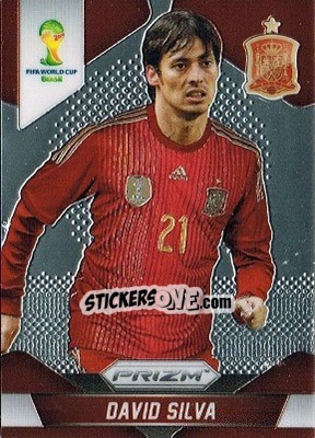 Sticker David Silva - FIFA World Cup Brazil 2014. Prizm n. 175 - Panini