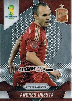 Figurina Andres Iniesta - FIFA World Cup Brazil 2014. Prizm - Panini