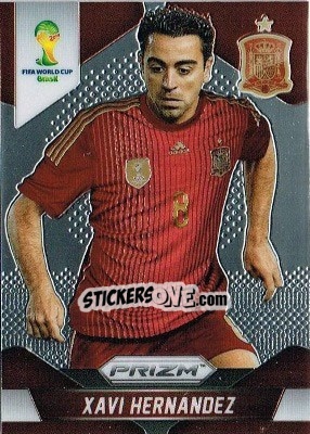 Figurina Xavi Hernandez - FIFA World Cup Brazil 2014. Prizm - Panini