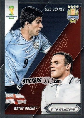 Sticker Luis Suarez / Wayne Rooney - FIFA World Cup Brazil 2014. Prizm n. WCM-9 - Panini