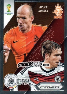 Figurina Arjen Robben / Philipp Lahm - FIFA World Cup Brazil 2014. Prizm n. WCM-21 - Panini