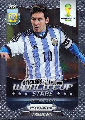 Sticker Lionel Messi - FIFA World Cup Brazil 2014. Prizm - Panini