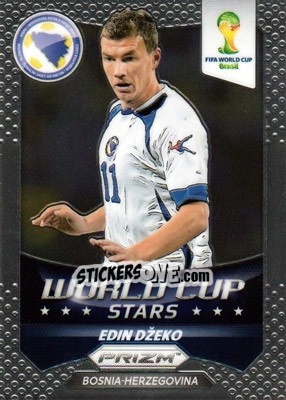 Figurina Edin Dzeko - FIFA World Cup Brazil 2014. Prizm - Panini