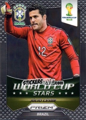 Figurina Julio Cesar - FIFA World Cup Brazil 2014. Prizm - Panini