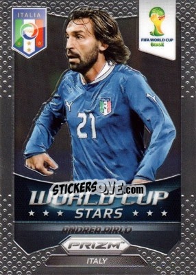 Sticker Andrea Pirlo - FIFA World Cup Brazil 2014. Prizm - Panini