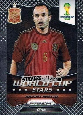 Sticker Andres Iniesta - FIFA World Cup Brazil 2014. Prizm - Panini