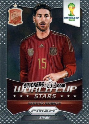 Sticker Sergio Ramos - FIFA World Cup Brazil 2014. Prizm - Panini