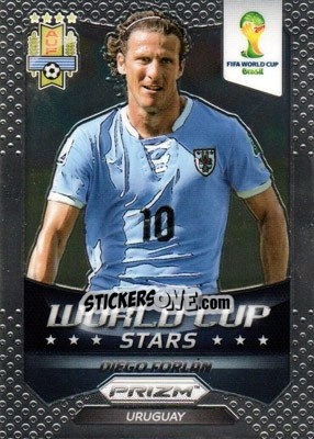 Sticker Diego Forlan - FIFA World Cup Brazil 2014. Prizm - Panini