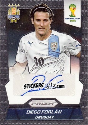 Figurina Diego Forlan - FIFA World Cup Brazil 2014. Prizm - Panini