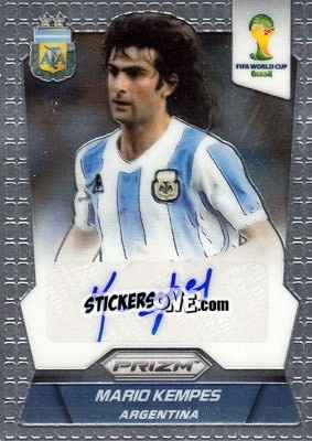 Figurina Mario Kempes - FIFA World Cup Brazil 2014. Prizm - Panini