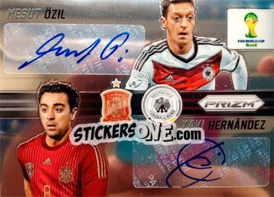 Sticker Mesut Ozil / Xavi Hernandez - FIFA World Cup Brazil 2014. Prizm n. CS-MX - Panini
