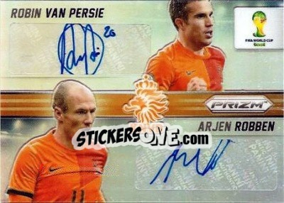 Sticker Arjen Robben / Robin van Persie - FIFA World Cup Brazil 2014. Prizm - Panini