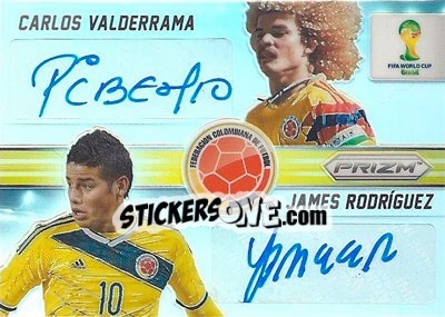 Sticker Carlos Valderrama / James Rodriguez - FIFA World Cup Brazil 2014. Prizm n. CS-SJ - Panini