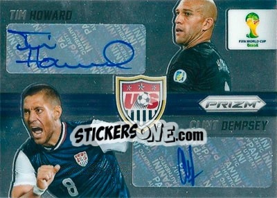 Sticker Clint Dempsey / Tim Howard - FIFA World Cup Brazil 2014. Prizm - Panini