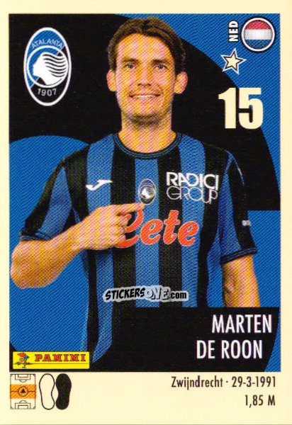 Sticker Marten De Roon - Calciatori 2024-2025 n. 17 - Panini
