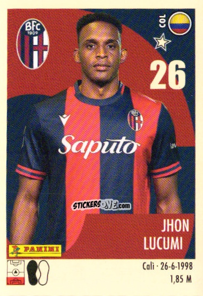 Sticker Jhon Lucumí - Calciatori 2024-2025 n. 40 - Panini