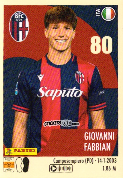 Sticker Giovanni Fabbian - Calciatori 2024-2025 n. 46 - Panini