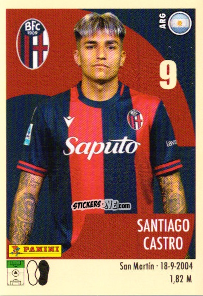 Sticker Santiago Castro - Calciatori 2024-2025 n. 47 - Panini