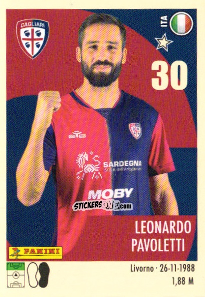Sticker Leonardo Pavoletti - Calciatori 2024-2025 n. 76 - Panini