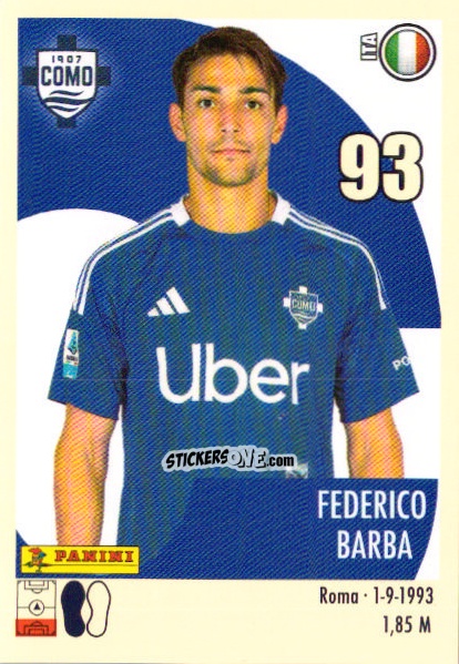 Sticker Federico Barba - Calciatori 2024-2025 n. 89 - Panini