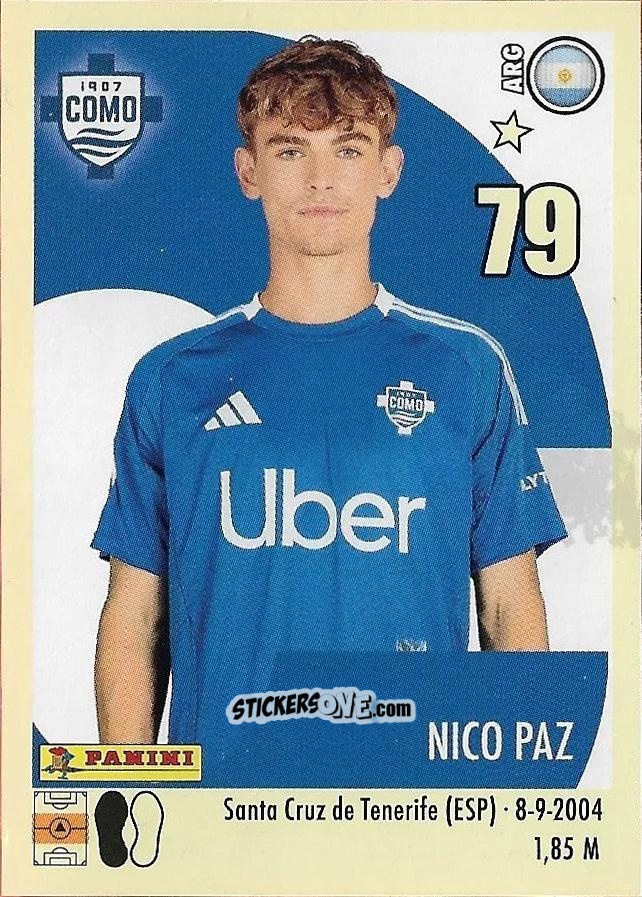 Sticker Nico Paz - Calciatori 2024-2025 n. 100 - Panini