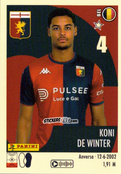 Sticker Koni De Winter - Calciatori 2024-2025 n. 169 - Panini
