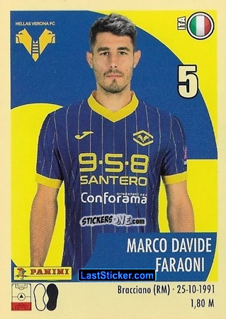 Sticker Davide Faraoni - Calciatori 2024-2025 n. 197 - Panini